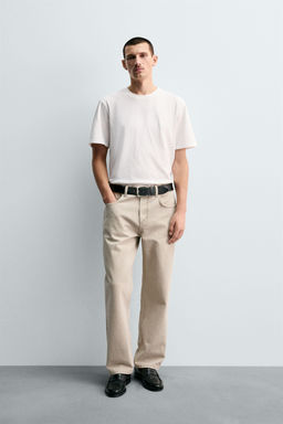 WASHED PRINT STRAIGHT-LEG JEANS