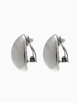 Клипсы Тренд объёмный круг, цвет серебро