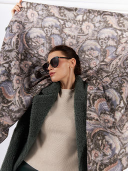 Большой, мягкий, тонкий и очень нежный двусторонний палантин с рисунком - Tantino фото 4