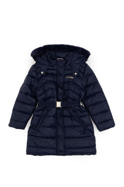 Темно-синее пальто для девочки Неожиданная скидка в корзине