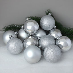 Елочные шары 12 штук 6 см / HX-13/1 /уп 60/ серебро - Галеонтрейд фото 2