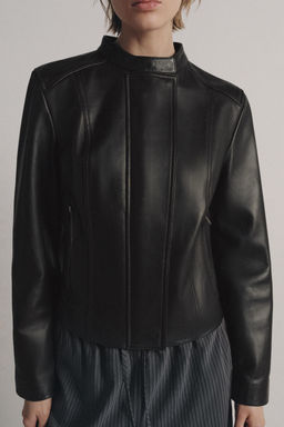 CHAQUETA PIEL 100% ZW COLLECTION LIMITED EDITION / Marr?n oscuro - Zara фото 14