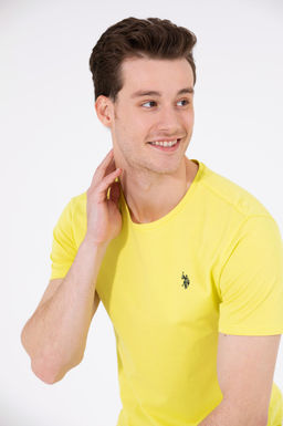 Футболка мужская U.S. Polo Assn Citron Basic с круглым вырезом лимонная хлопок  фото 17
