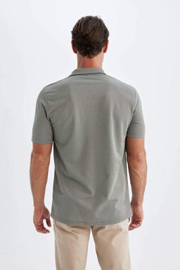 Футболка-поло из пике стандартного кроя с короткими рукавами - Defacto фото 7