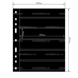 Лист для банкнот на 6 ячеек формат Optima 6S Черные LEUCHTTURM 316995
