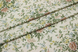 Сатин Летний шарм цв.бежево-молочный, ш.2.35м, хлопок-100%, 110гр/м.кв - Купава фото 4