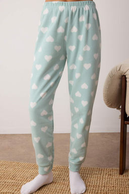 Trendyolmilla Bordo Kalpli Kedi Nak?sl? Uyku Bantl? Polar K?sl?k Orme Pijama Tak?m? THMAW21PT0669
