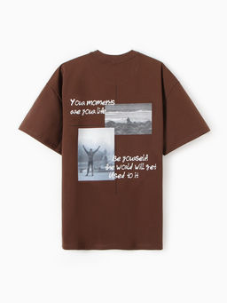 Футболка мужская MINAKU: Moments, коричневая, р-р 50-52
