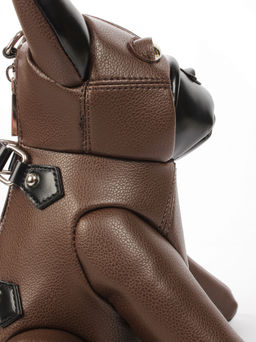 LACCOMA сумка ИГР2525-бульдог-коричневый-черный эко кожа хлопок  фото 3