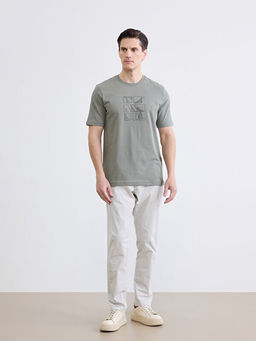 Bisiklet Yaka ?stanbul Bask?l? Erkek Ti??rt