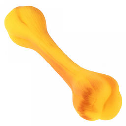 Игрушка для собаки "Кость" 16х4х4см, с пищалкой, ПВХ, желтый, "Pet toys" (Китай)