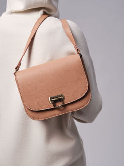 Сумка кожаная Azaro 30741 бежевая нуга