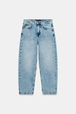 Z1975 MID-WAIST BARREL JEANS WITH PRESSED CREASE - Zara фото 7
