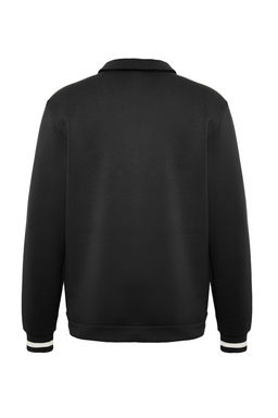 TRENDYOL MAN Kahverengi Oversize/Genis Kesim Dugmeli Polo Yaka Kal?n Ici Polarl? Sweatshirt TMNAW24SW00107 - Trendyolmilla фото 8
