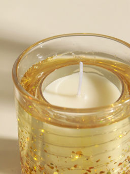 Свеча в стакане с LED-подсветкой Золотые звёздочки, 8?8?9 см