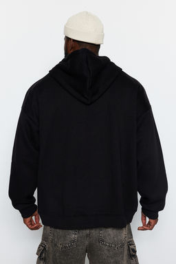 TRENDYOL MAN Siyah Buyuk Beden Oversize Kapusonlu Sweatshirt TMNAW24AO00003 - Trendyolmilla фото 6