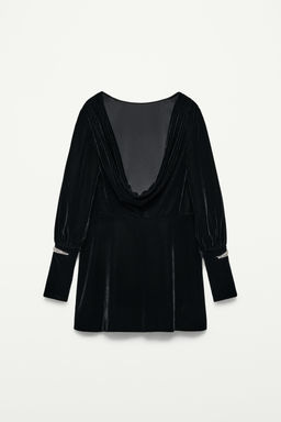 SHORT VELVET DRESS - THE ITEM ZARA WOMAN  фото 6