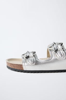 SANDALIA HEBILLAS METALIZADA / Plata - Zara фото 6