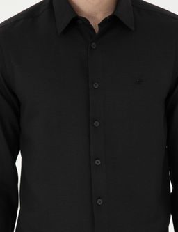Рубашка Pierre Cardin Slim Fit черная с длинным рукавом
