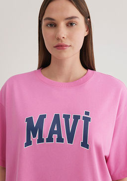 Mavi Logo Bask?l? Pembe Tisort  фото 6