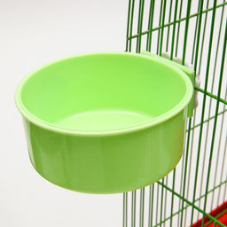 Миска с креплением на клетку, 15,5 х 13,5 см, зелёная - Пижон фото 4