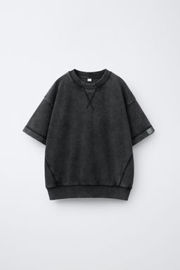 CAMISETA FELPA ETIQUETA / Gris antracita