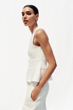 KNIT PEPLUM TOP WITH TIES - Zara фото 13