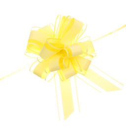 Цена за 10 шт. Бант для оформления подарка "Чудо" 5 см, d=15 см, Жёлтый