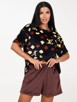 460 ЖЕНСКАЯ ПИЖАМА (шорты) (Шоколад) - А-дина фото 3