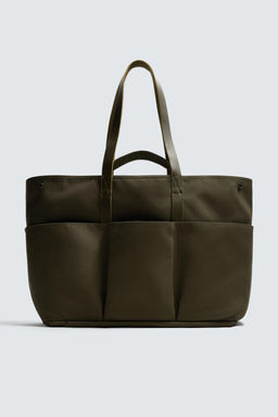 TOTE BAG WITH LEATHER DETAILS AARON LEVINE X ZARA фото 9