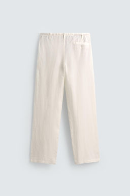 100% LINEN RELAXED FIT TROUSERS - Zara фото 7