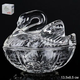 Икорница Лебедь 13,5x8,5 см / X09 /уп 36/