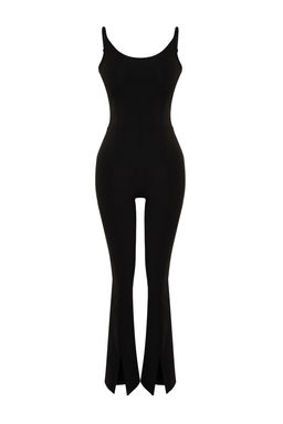 TRENDYOLMILLA Siyah Ekstra Toparlay?c? Ayarlanabilir Ip Ask?l? Destekli Yoga Orme Spor Tulum THMSS24TU00005  фото 7