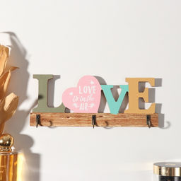 Настенные крючки декоративные Любовь витает в воздухе, дерево, 2.5?23.7?9.7 см