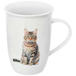 Кружка 450 мл 12*9*12,5 см "Кошка Анфиса" фарфор NEW BONE CHINA