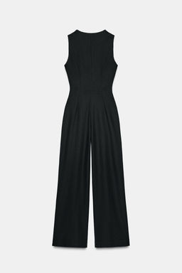 LONG CREPE JUMPSUIT WITH WAISTCOAT DETAIL - Zara фото 6