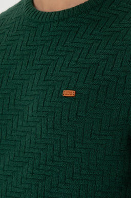 Erkek Slim Fit Bisiklet Yaka Koyu Ye_il Kazak - U.s. polo assn фото 7