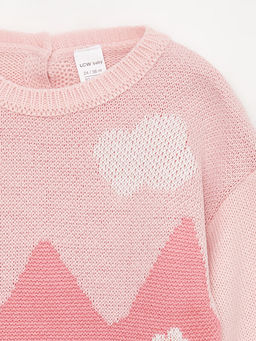 Bisiklet Yaka Uzun Kollu Desenli K?z Bebek Triko Kazak - Waikiki фото 2