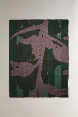 STRIPED BRANCH WOOL BLEND THROW X COLLAGERIE - Zara фото 2