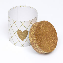 Набор круглых коробок 5в1 Сердце золотое, 25 25 15 15 см - Simaland фото 5