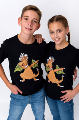 Детская футболка с принтом дракон Happy Fox