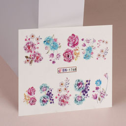 Цена за 6 шт. Слайдеры для ногтей Летнее поле, разноцветные - Qf фото 2