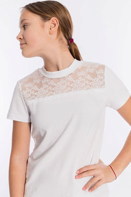 Джемпер с коротким рукавом М21887б Белый - Елена фото 7