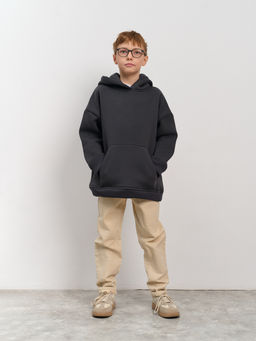 Толстовка с капюшоном для мальчика "Basic" темно-серый