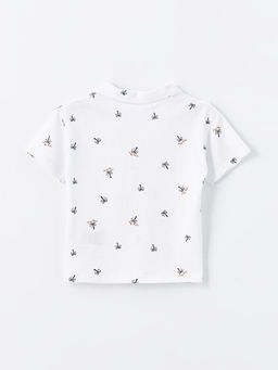 K?sa Kollu Bask?l? Erkek Bebek Ti??rt ve Jean Pantolon 2li Tak?m - Waikiki фото 3