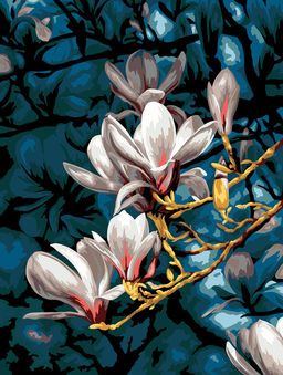 ФРЕЯ PNB/PMC-237 Набор для раскрашивания по номерам ( цветной холст ) 40 х 30 см Цвет магнолии