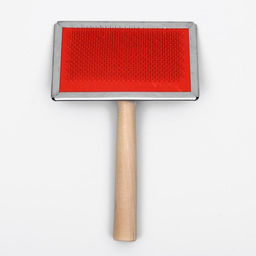 Пуходерка Wood большая широкая без капель, 12 х 19 см, длинная деревянная ручка - Пижон фото 2