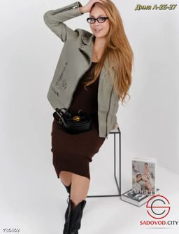 Женская кожанка, 42-48 р. - Bruno фото 3