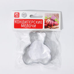 Цена за 5 шт. Форма для печенья «Медвежонок», 6×6.5×1.5 см, цвет серебристый