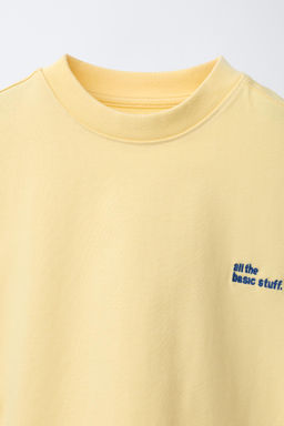 CAMISETA HEAVY WEIGHT TEXTO / Amarillo - Zara фото 3